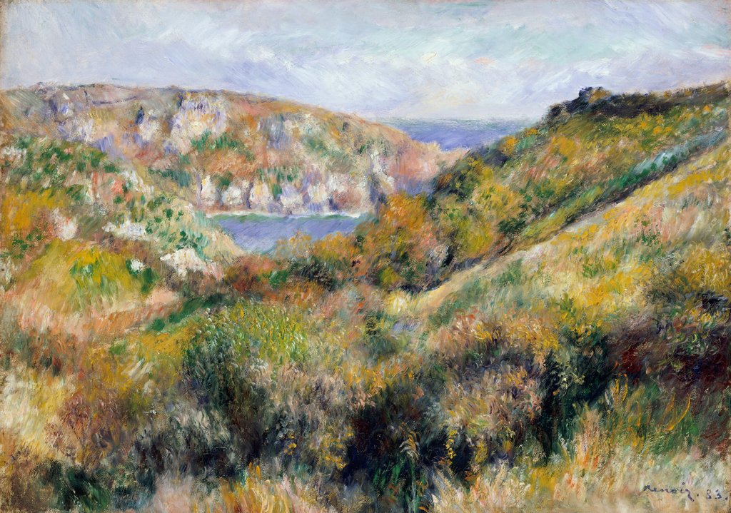 Detail of Hills around the Bay of Moulin Huet, Guernsey, 1883 by Pierre-Auguste Renoir