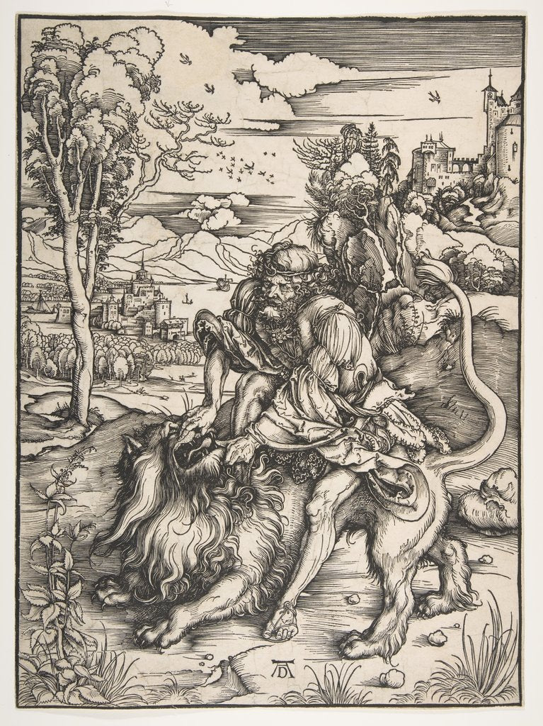 Detail of Samson Rending the Lion, ca. 1497-98 by Albrecht Dürer