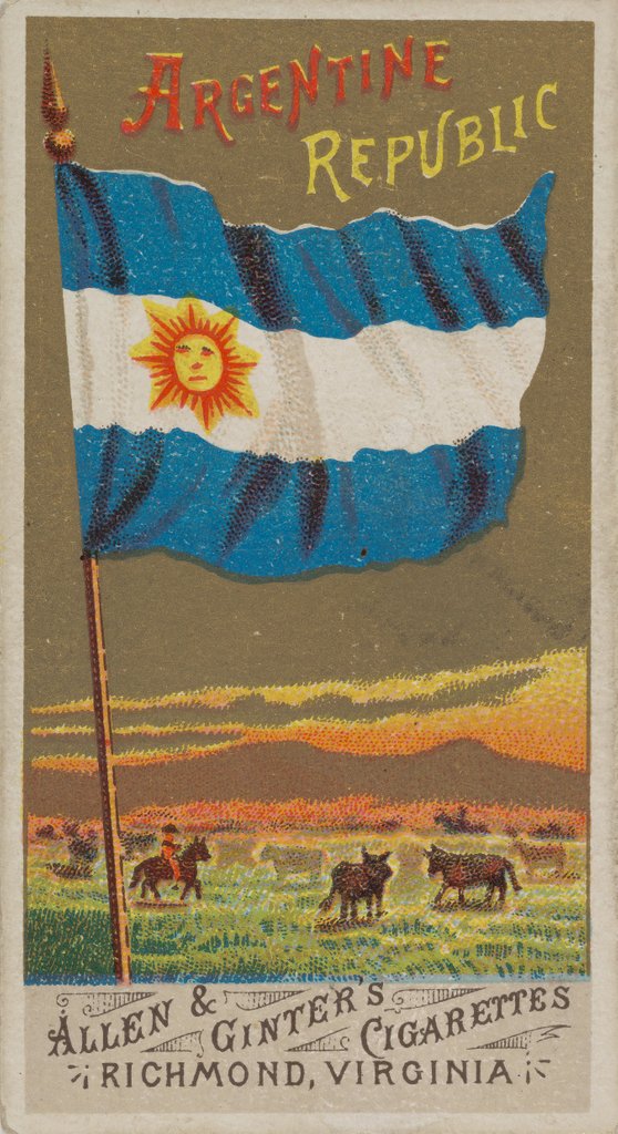 Detail of Argentine Republic, from Flags of All Nations, Series 1 for Allen & Ginter Cigarettes…, 1887 by Allen & Ginter