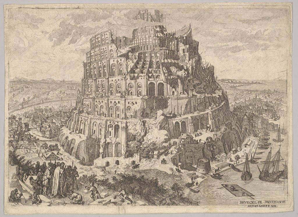 Detail of The Tower of Babel by Anton Joseph von Prenner