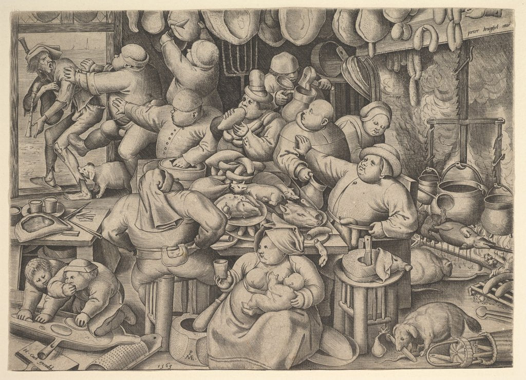 Detail of The Fat Kitchen, 1563 by Pieter van der Heyden