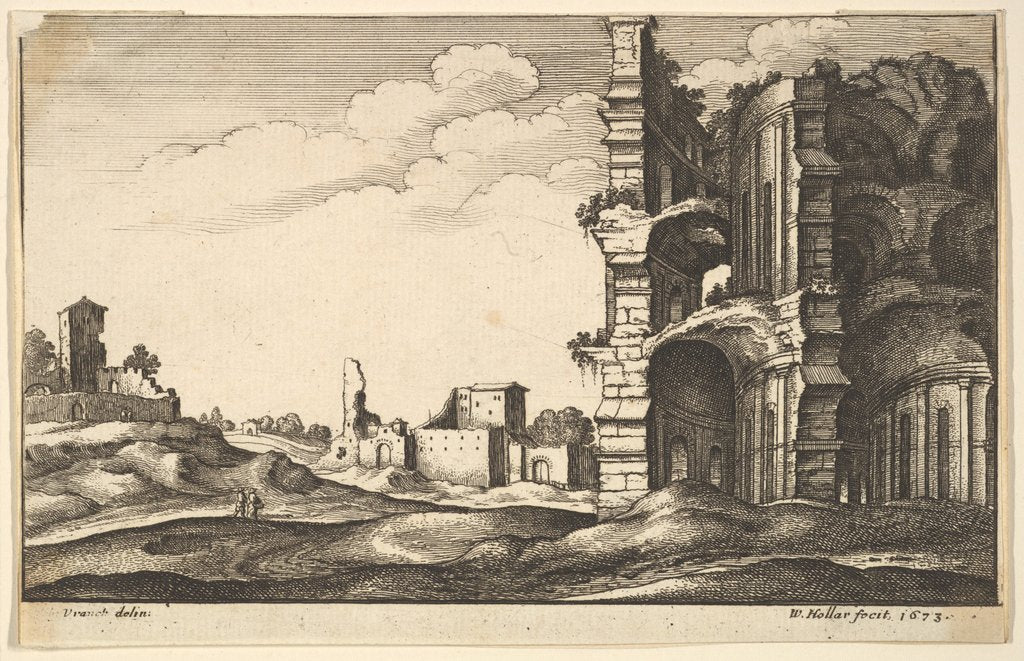 Detail of Classical Ruins, 1673 by Wenceslaus Hollar