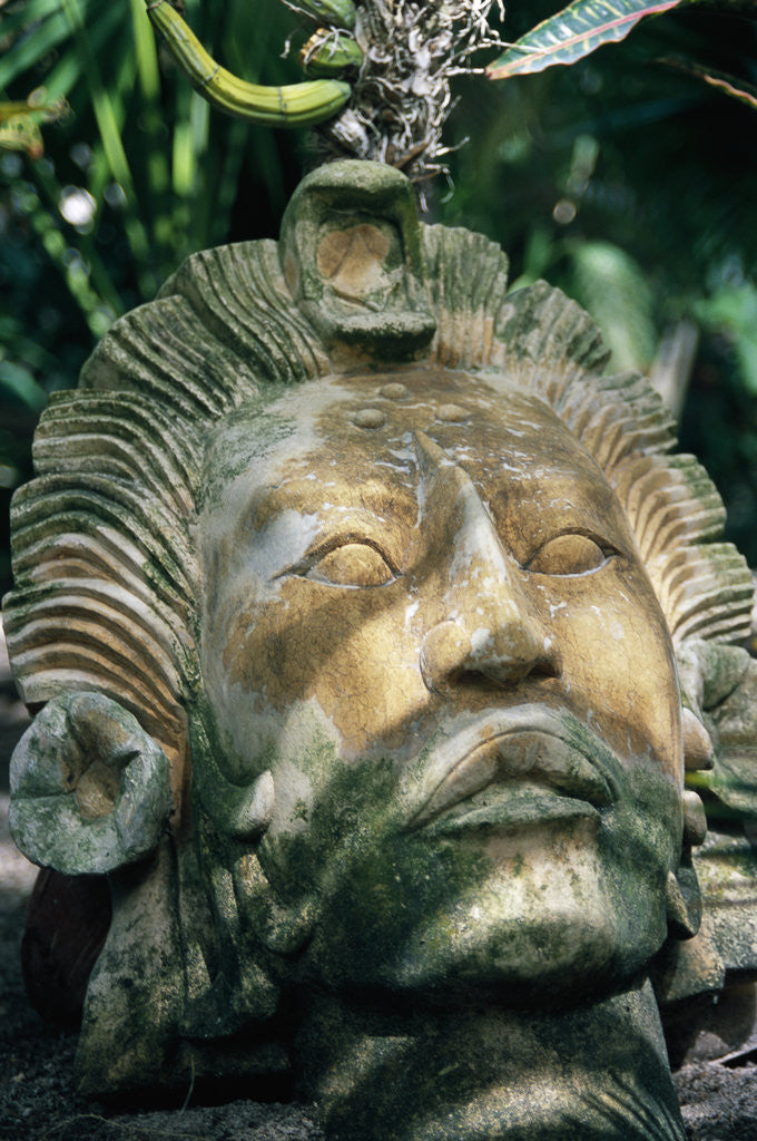 Detail of Mexican Sculpture Head by Corbis
