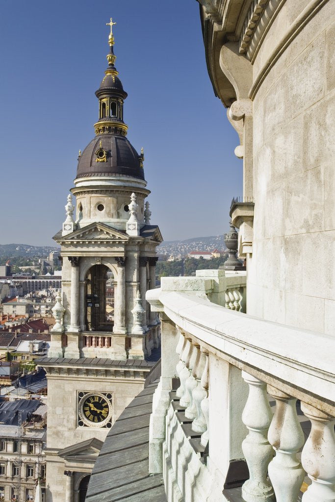 Detail of Clock Tower of St. Stephen's Basilica by Corbis