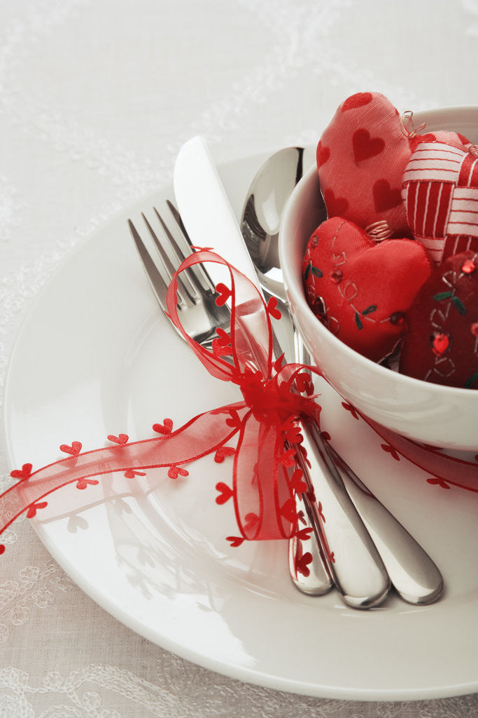 Detail of Valentines Day Themed Table Setting by Corbis