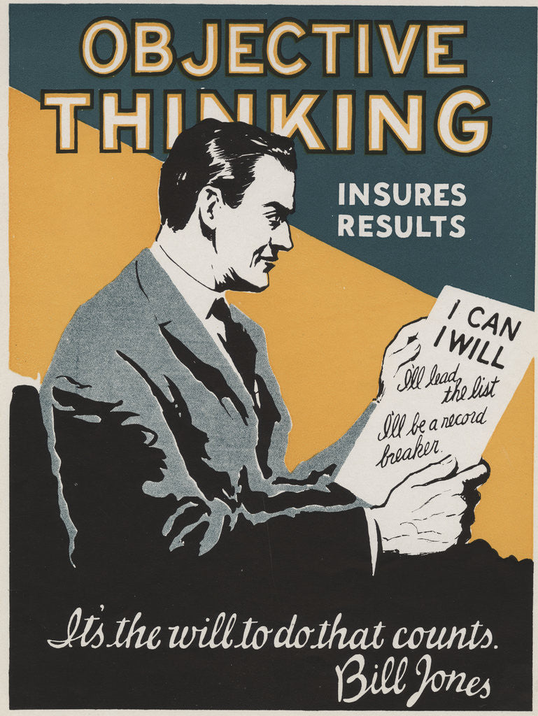 Detail of Objective Thinking Insures Results Motivational Poster by Corbis