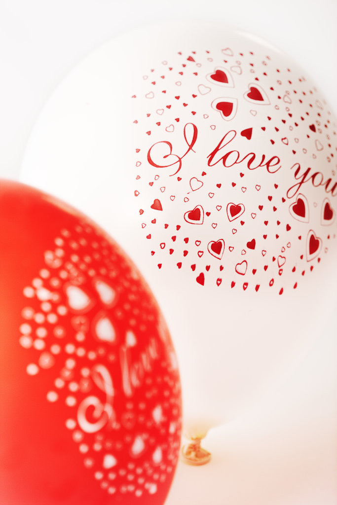 Detail of Valentine's Day balloons by Corbis