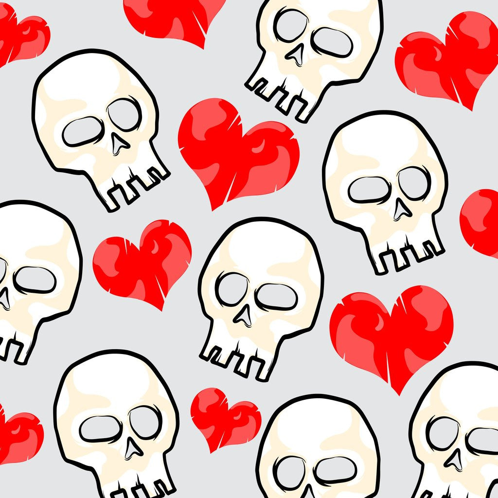 Detail of Heart And Skull Pattern by Corbis