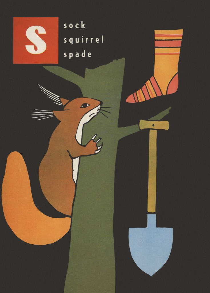 Detail of S is for sock squirrel spade by Corbis