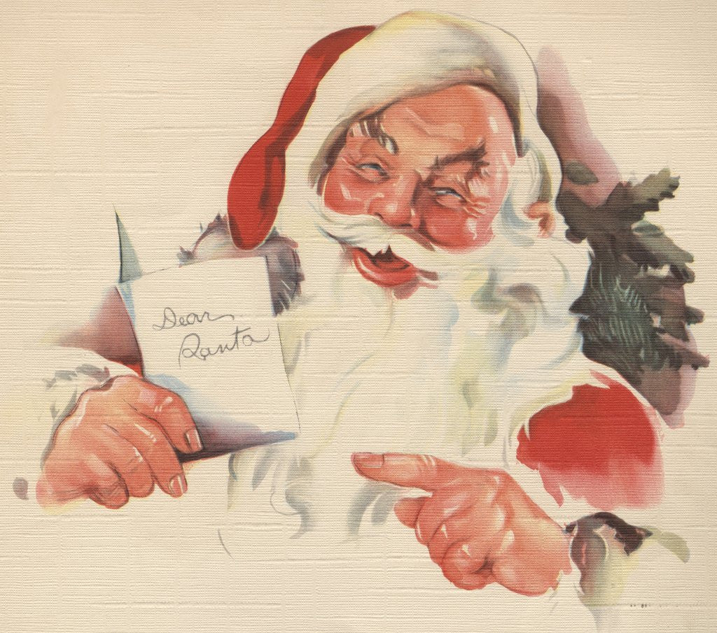 Detail of Santa Claus reading letter by Corbis