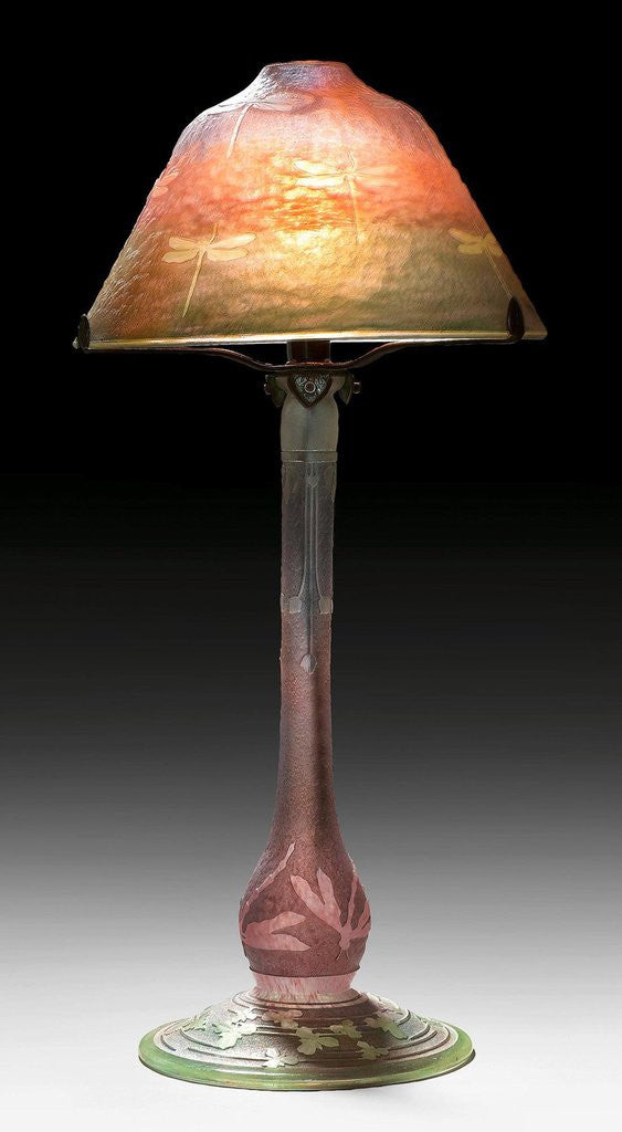 Detail of Art Nouveau glass lamp by Corbis