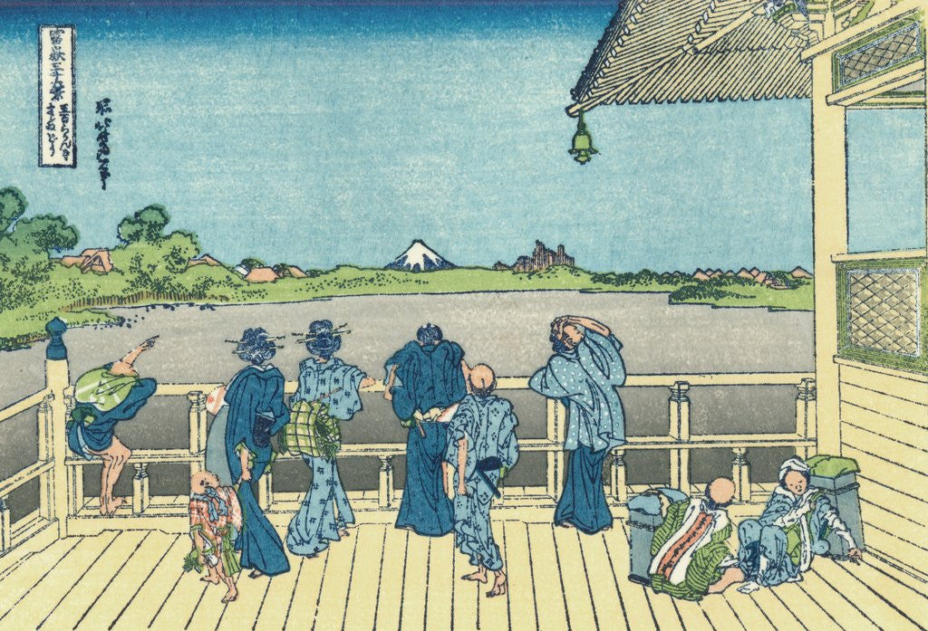Detail of Sazai Hall of the Five-Hundred-Rakan Temple by Katsushika Hokusai