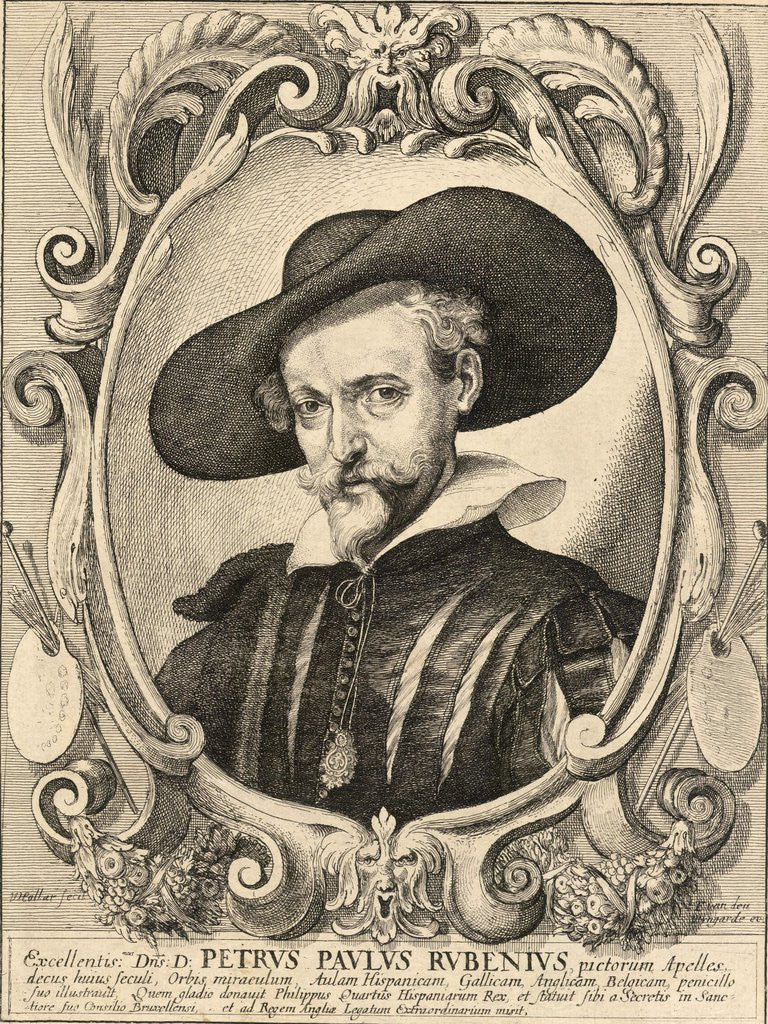 Detail of Portrait of Peter Paul Rubens by Wenceslaus Hollar