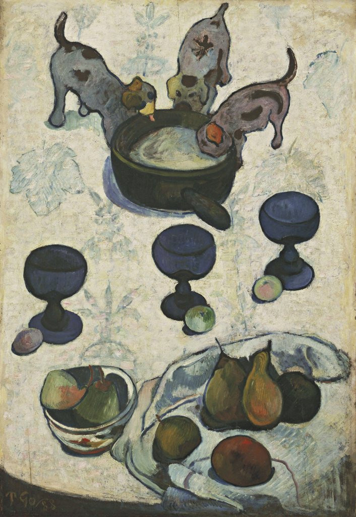 Detail of Still Life with Three Puppies by Paul Gauguin