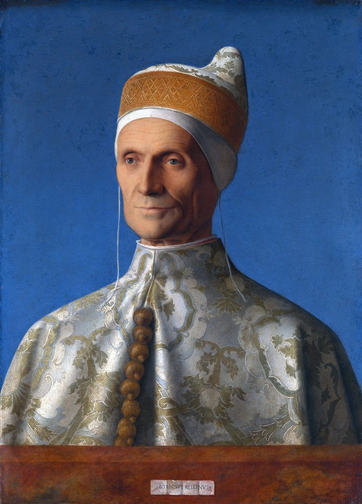 Detail of Portrait of the Venetian Doge Leonardo Loredan by Giovanni Bellini