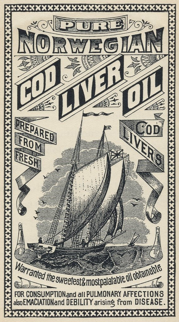 Pure Norwegian Cod Liver Oil Advertisement Posters Prints By Anonymous