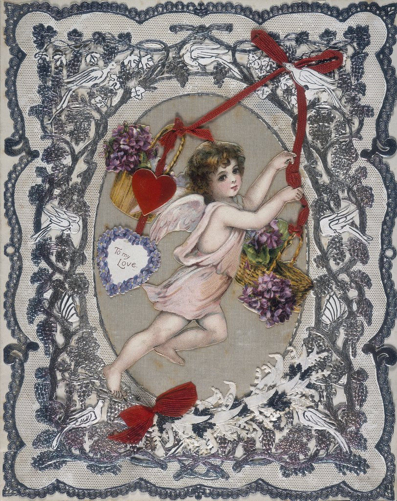 Detail of 19th century Valentine's card by Corbis