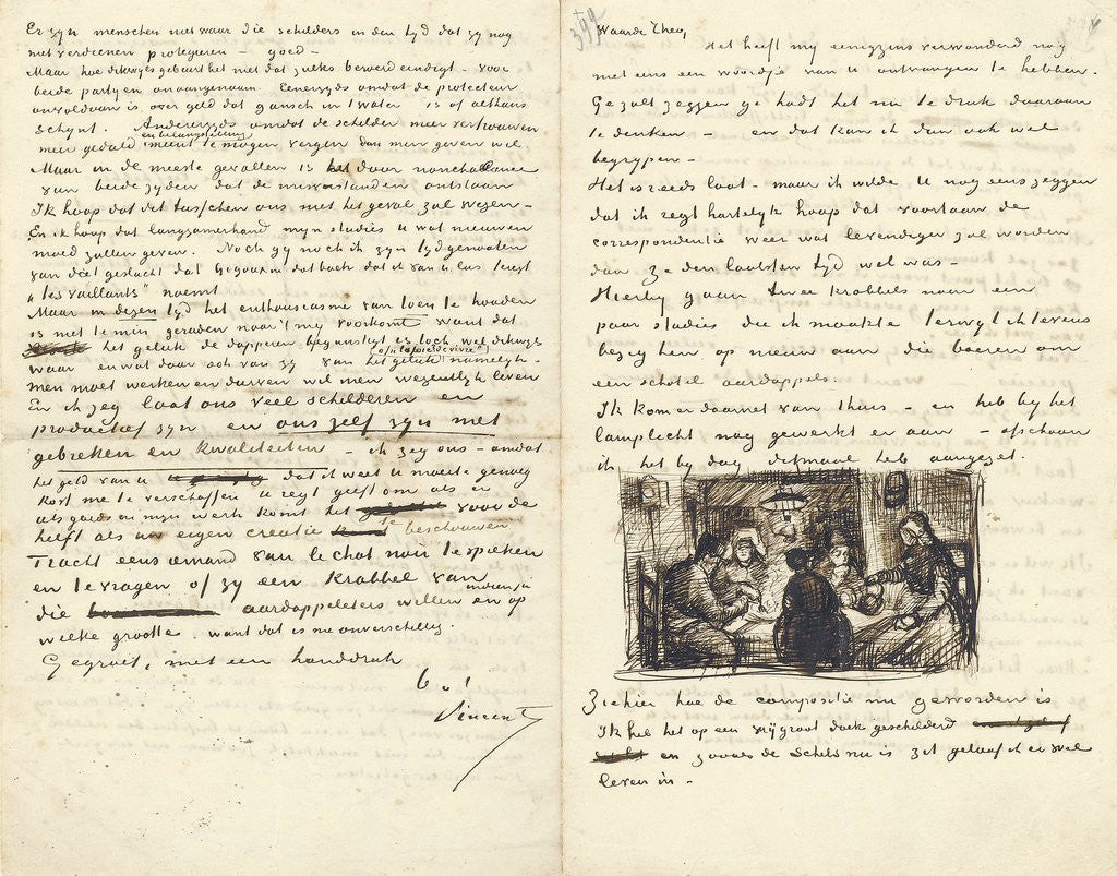 Detail of Letter from Vincent van Gogh to his brother Theo by Corbis