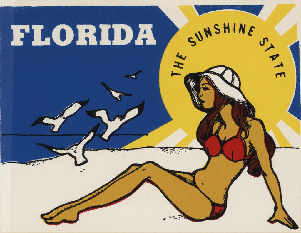 Detail of Florida travel decal by Corbis