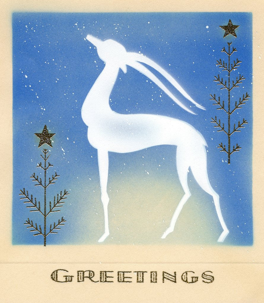Detail of Art Deco Christmas Design with an Ibex by Corbis