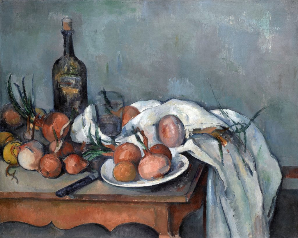 Detail of Nature morte aux oignons (Still Life with Onions) by Paul Cezanne