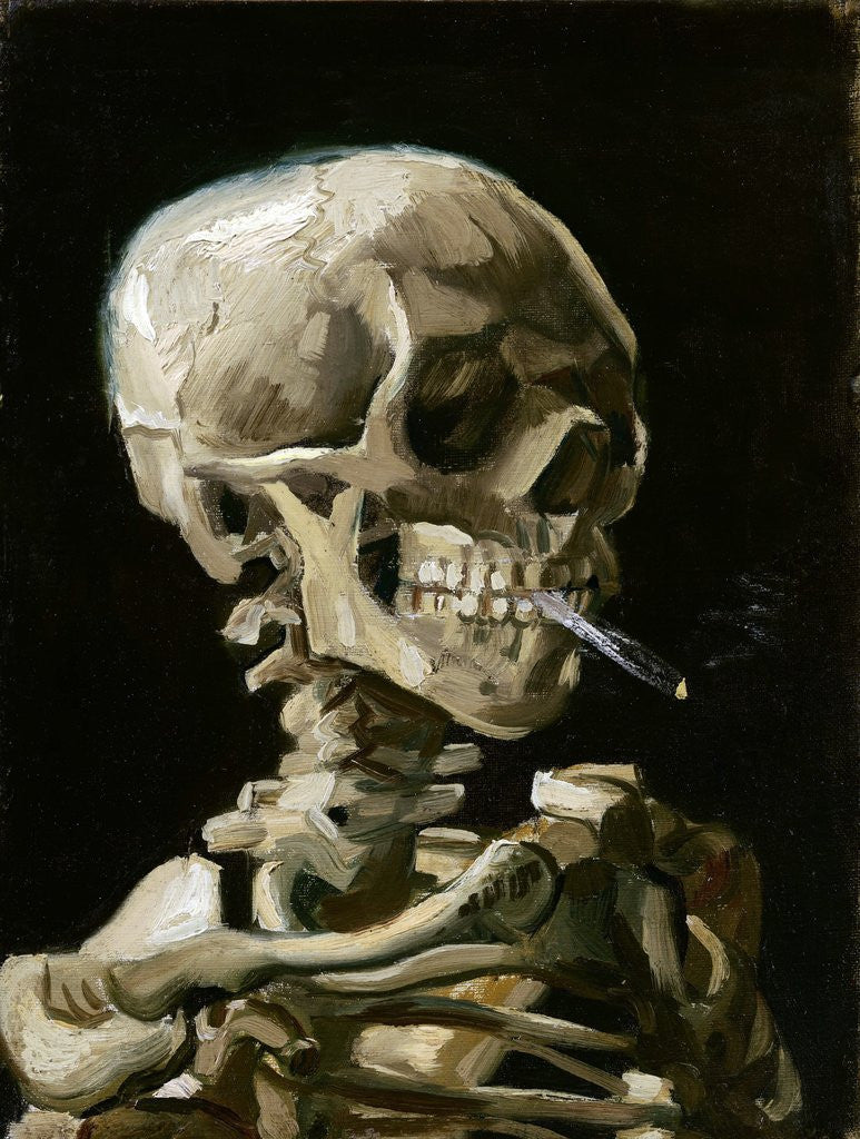 Detail of Head of a Skeleton with a Burning Cigarette by Vincent Van Gogh