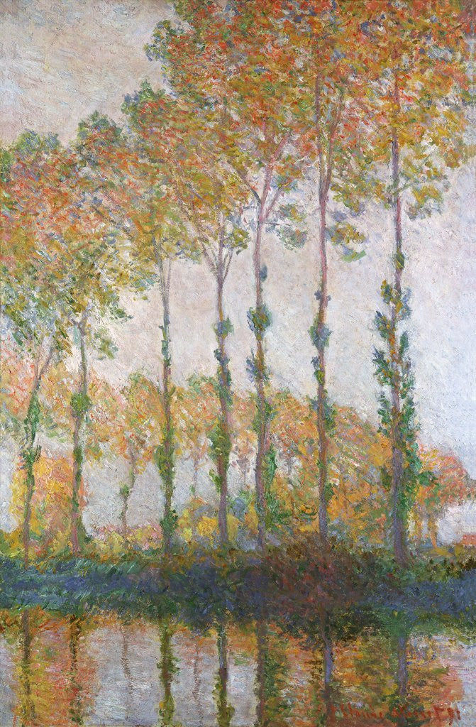 Detail of Poplars on the Banks of the l'Epte, Autumn by Claude Monet