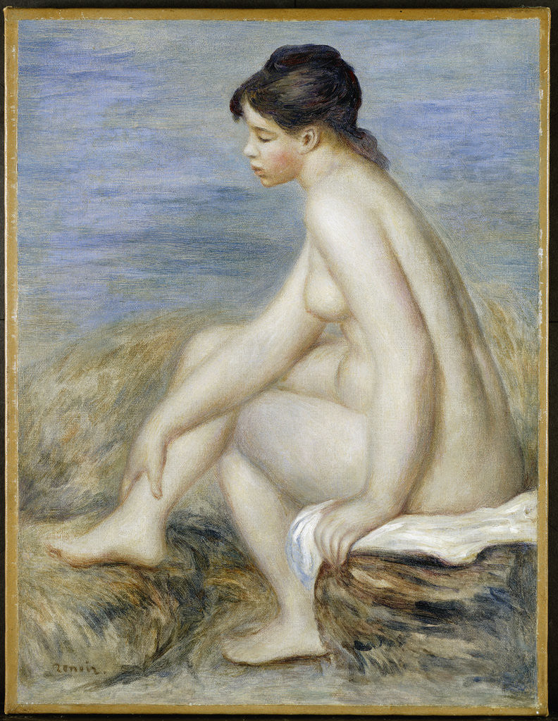 Detail of A Seated Bather by Pierre-Auguste Renoir