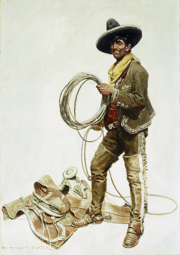 Detail of Mexican Cowboy by William Herbert 'Buck' Dunton