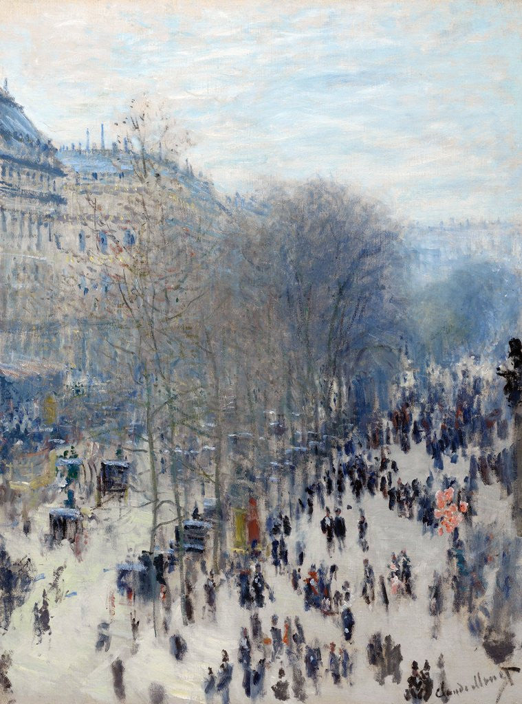 Detail of Boulevard des Capucines by Claude Monet