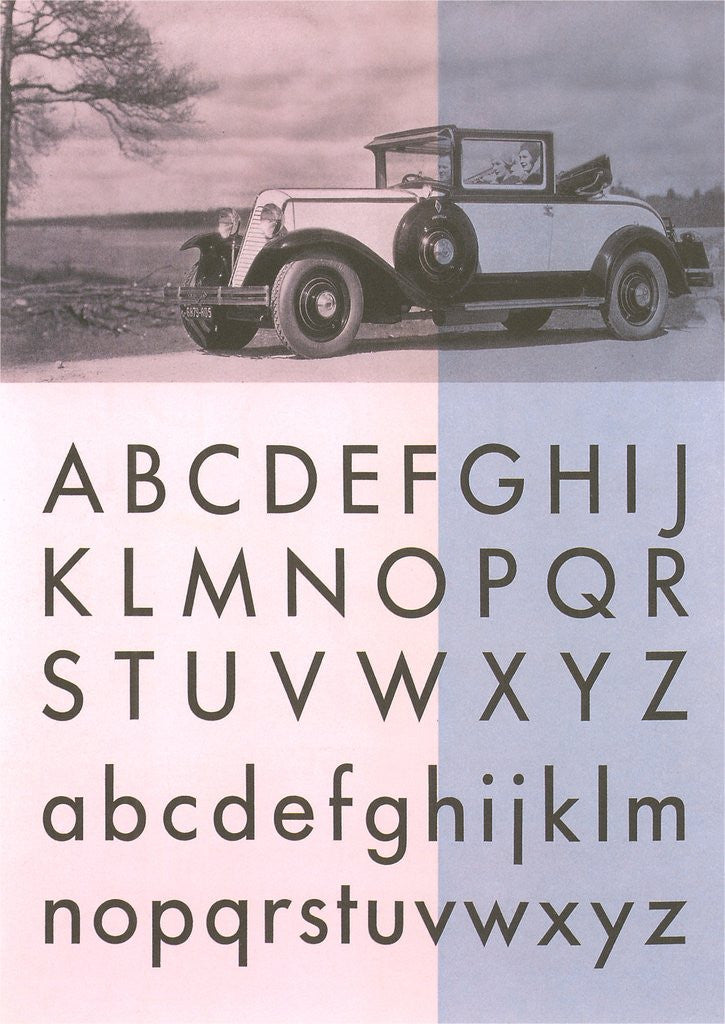 Detail of Vintage Car with Alphabet by Corbis