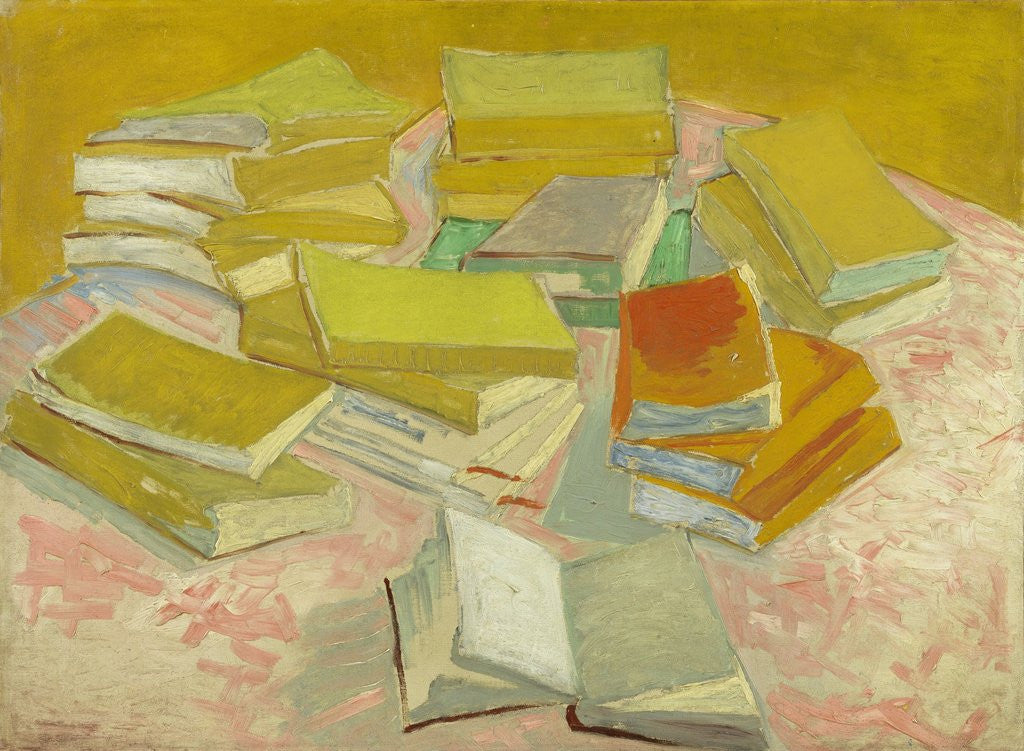 Detail of Piles of French Novels by Vincent Van Gogh