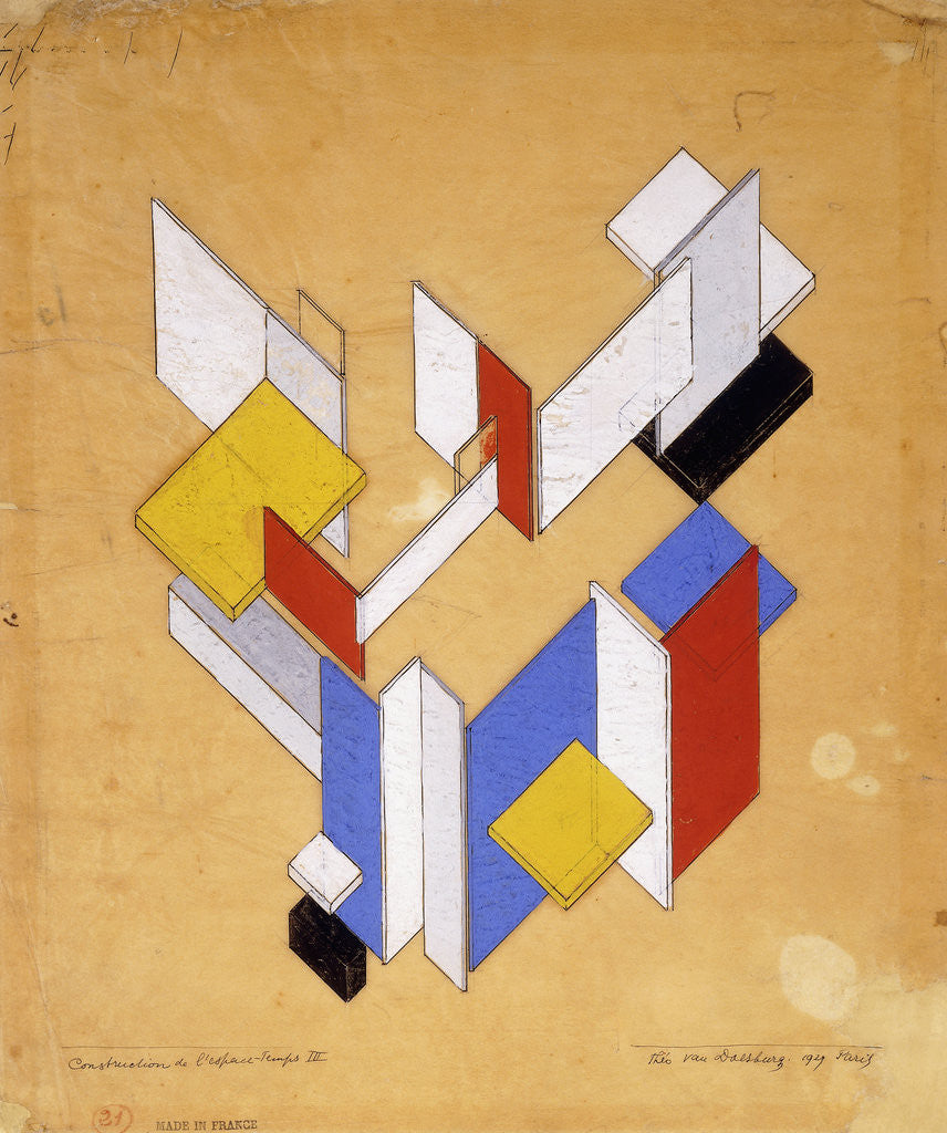 Detail of The Construction of Space - Time III by Theo van Doesburg