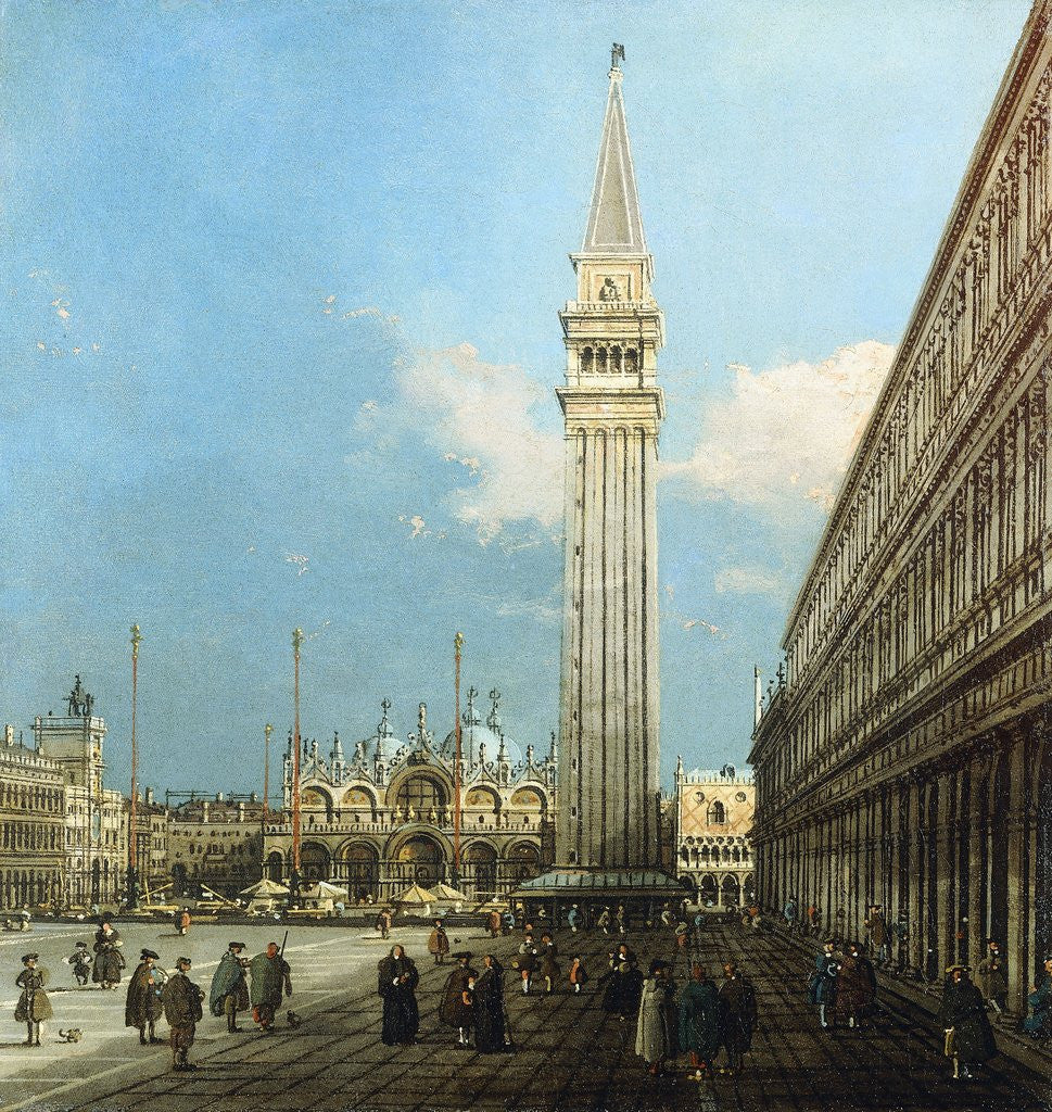 Detail of The Piazza S. Marco, Venice, Looking East by Canaletto