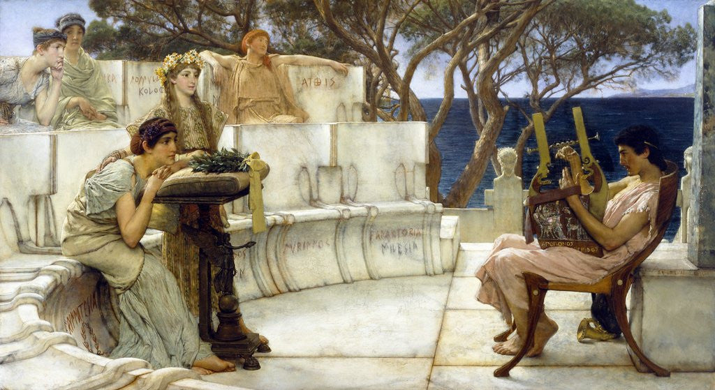 Detail of Sappho and Alcaeus by Sir Lawrence Alma-Tadema