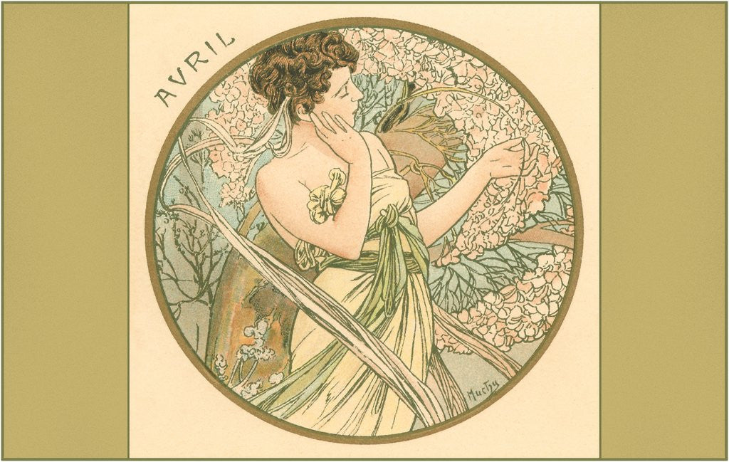 Detail of Art Nouveau Avril by Corbis