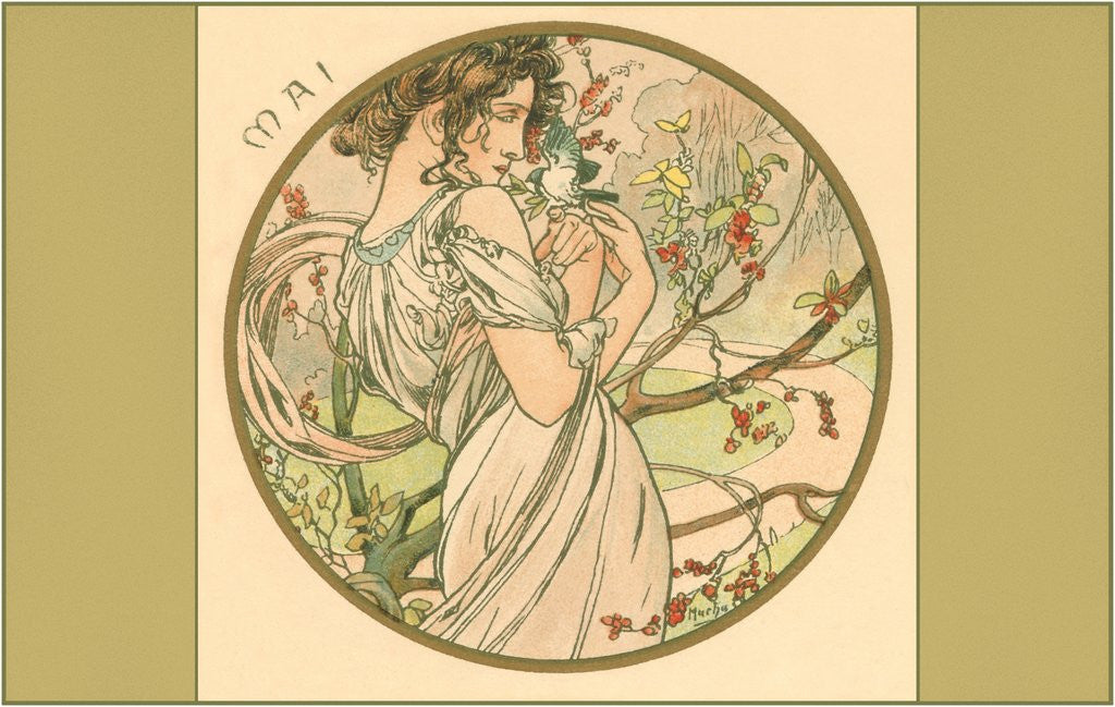 Detail of Art Nouveau Mai by Corbis