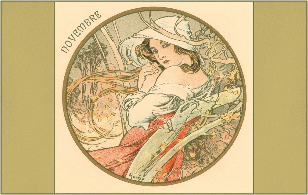 Detail of Art Nouveau Novembre by Corbis