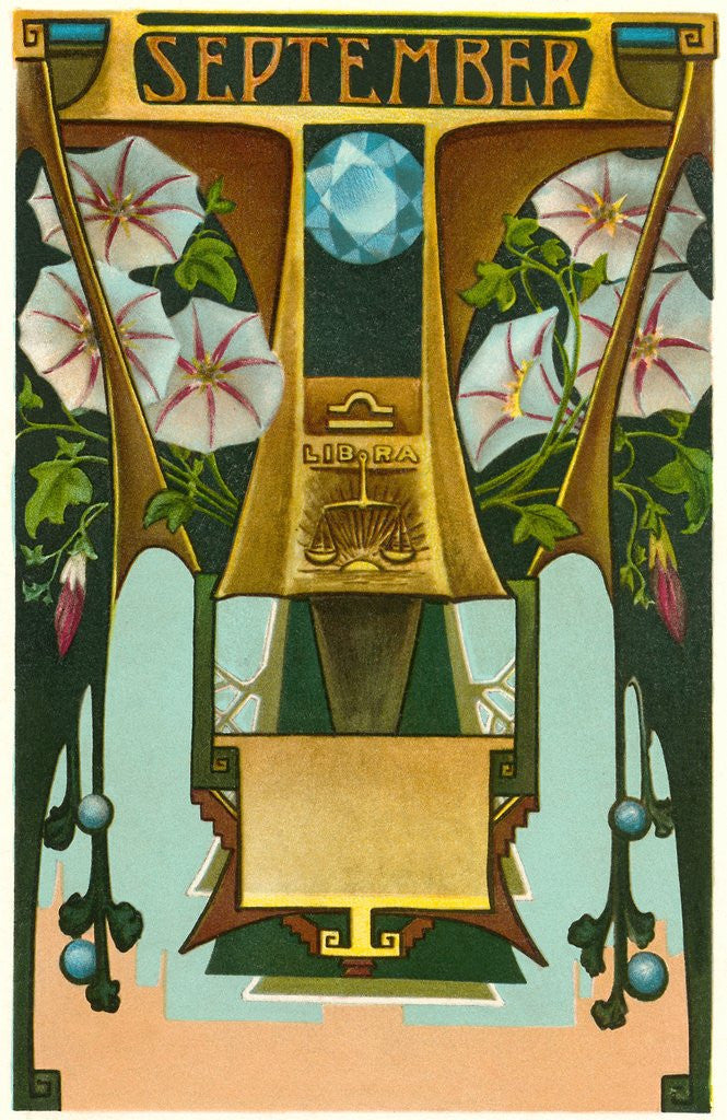 Detail of Art Nouveau September, Libra by Corbis