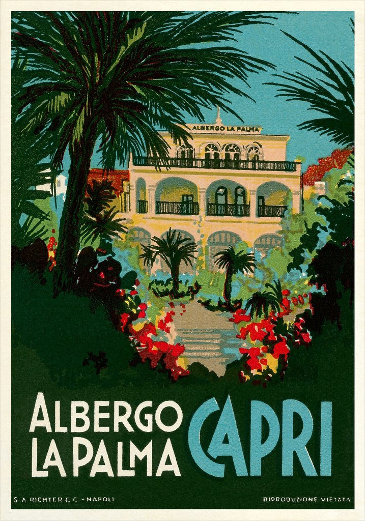 Detail of Travel Poster for Capri, Italy by Corbis