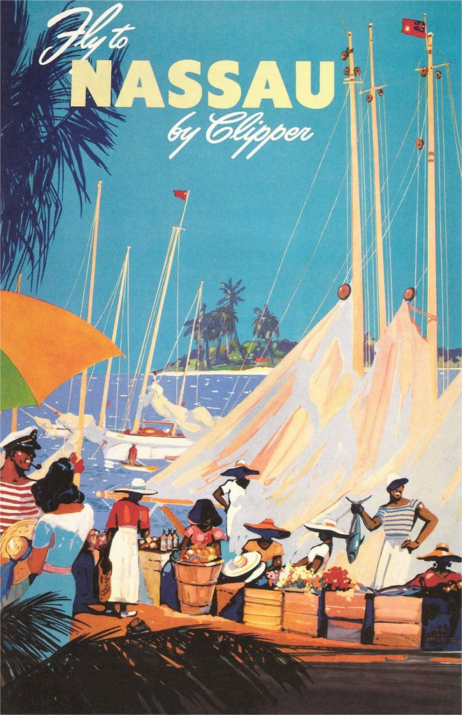 Detail of Fly to Nassau Poster by Corbis