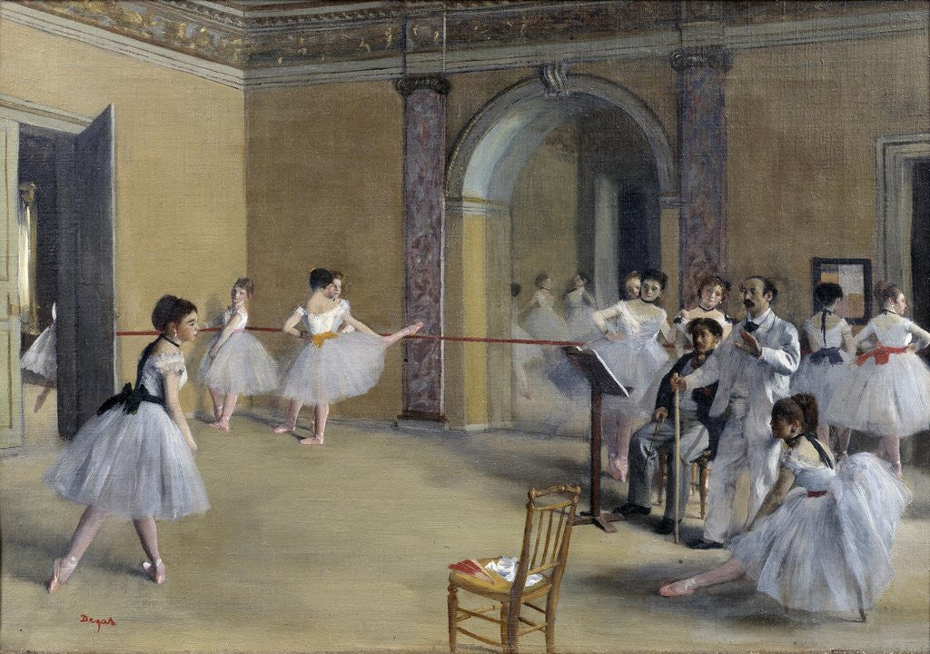 Detail of The Dance Foyer at the Opera Rue Le Peletier by Edgar Degas
