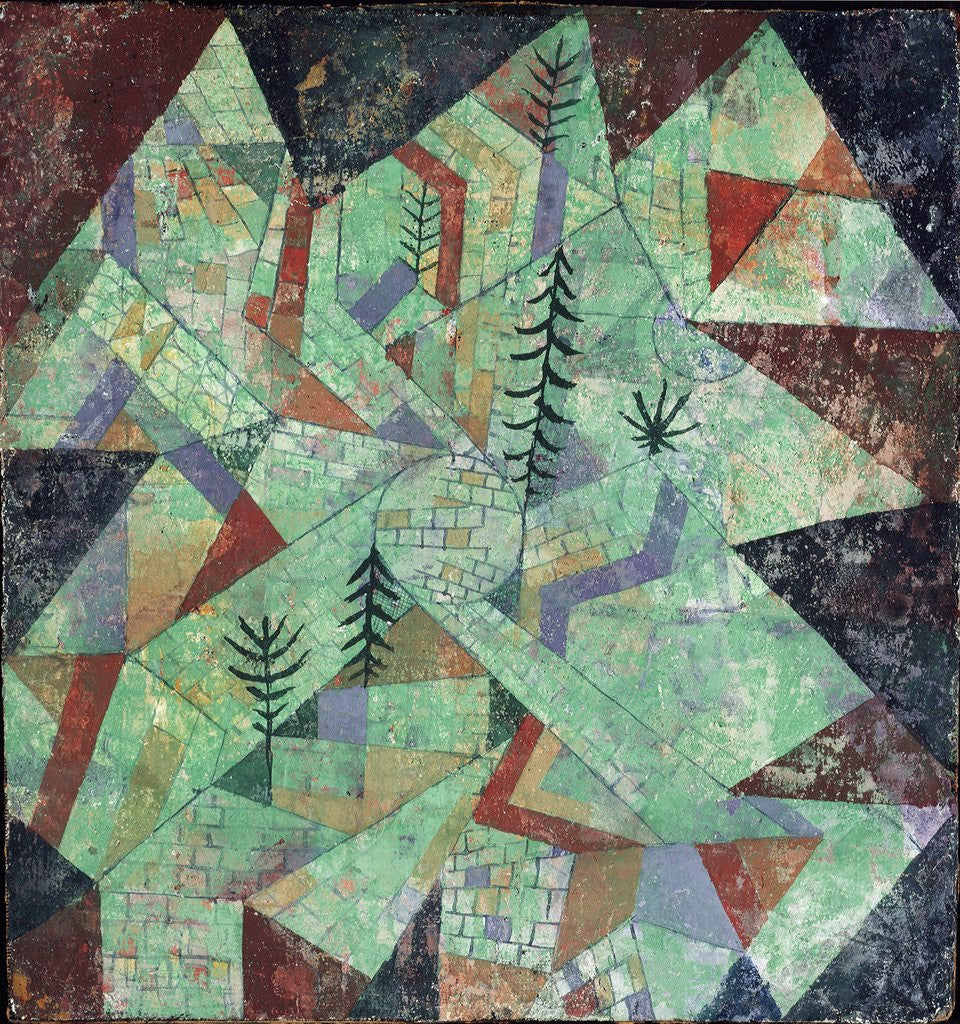 Detail of Wald Bau (forest-construction) by Paul Klee