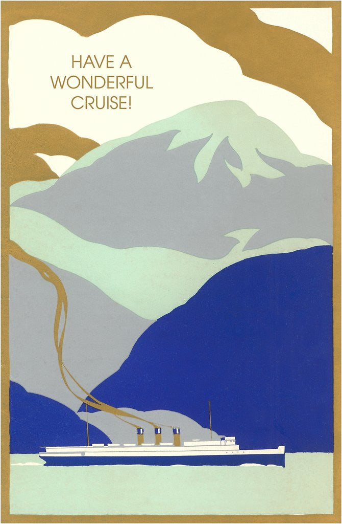 Detail of Art Deco Ocean Liner, Have a Wonderful Cruise by Corbis