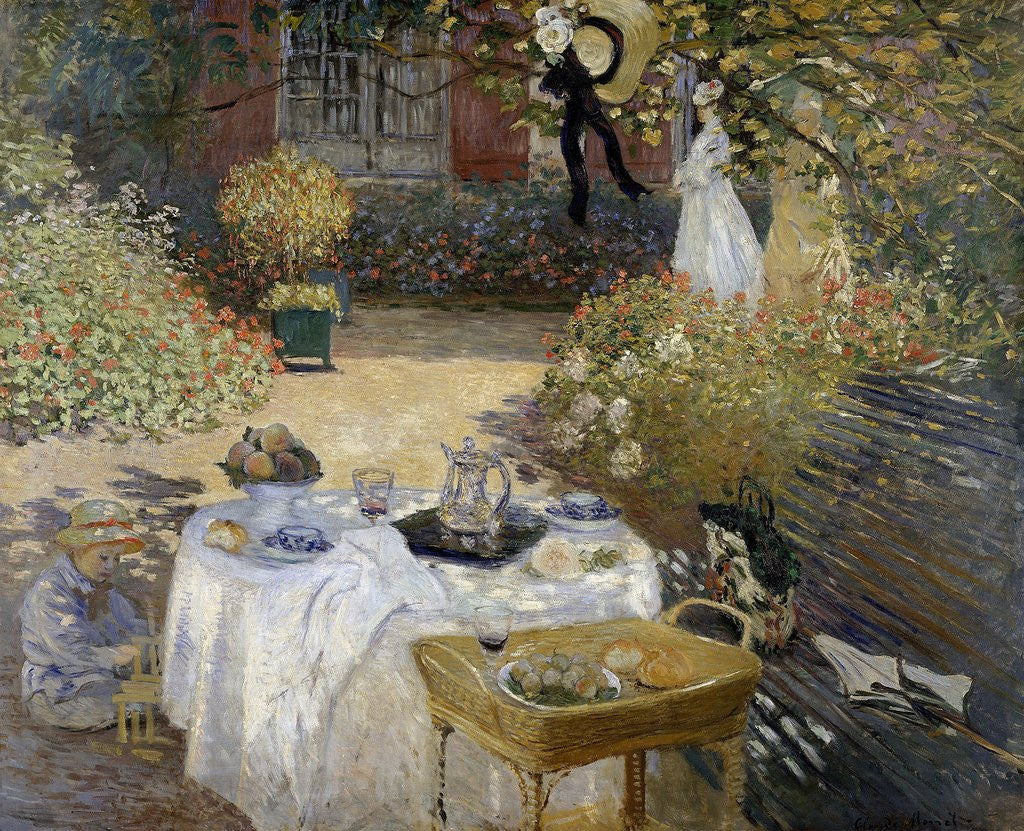 Detail of The Luncheon: Monet's Garden at Argenteuil by Claude Monet