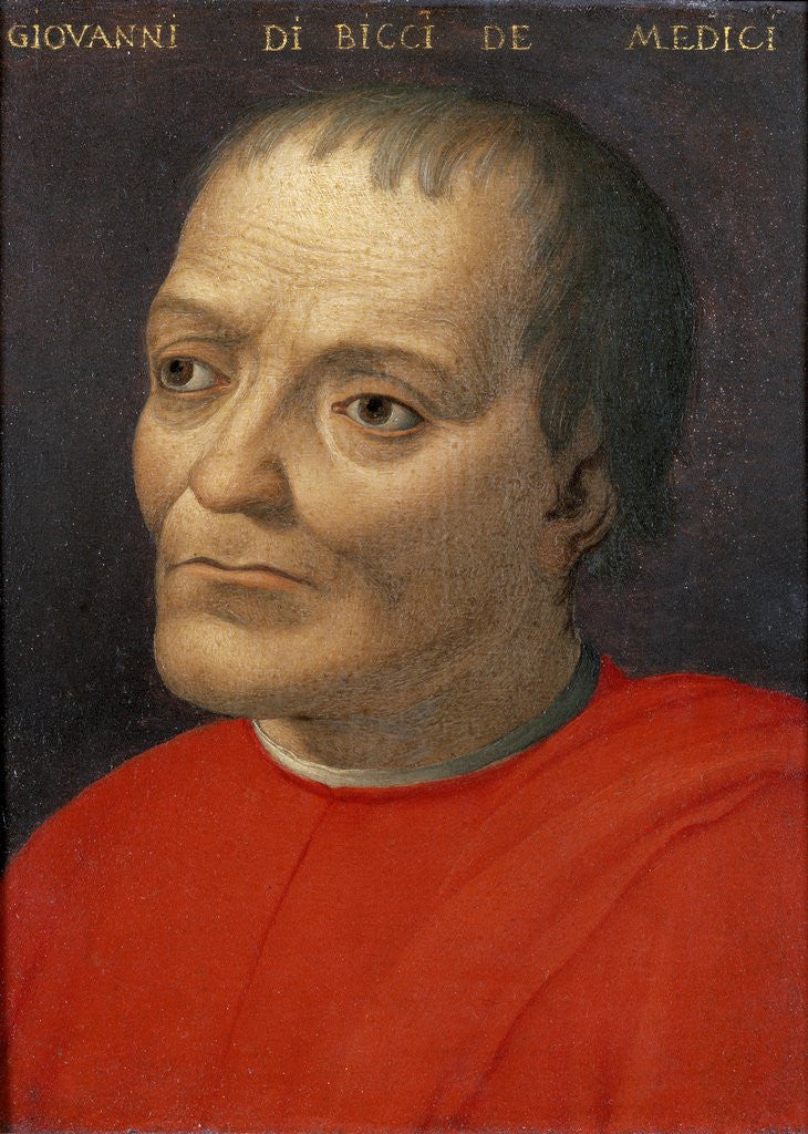 Detail of Portrait of Giovanni di Bicci de Medici painting from Bronzino school by Corbis
