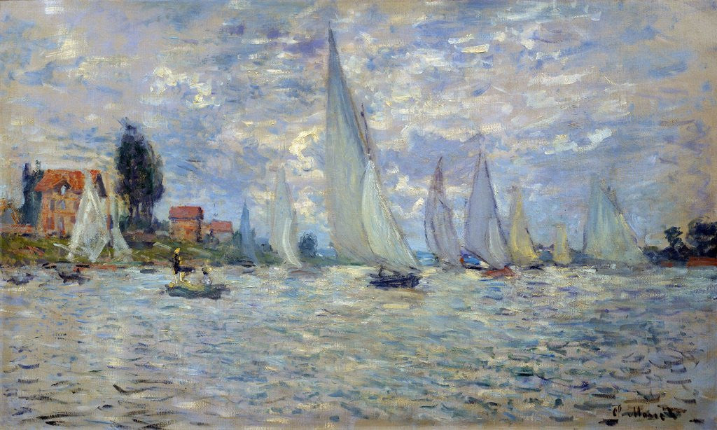 Detail of The boats or Regatta at Argenteuil by Claude Monet