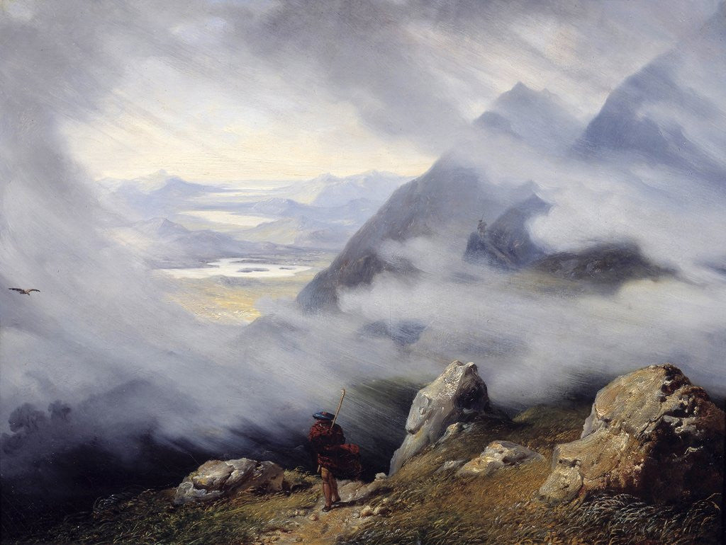 Detail of Scottish landscape by Jean Bruno Gassies