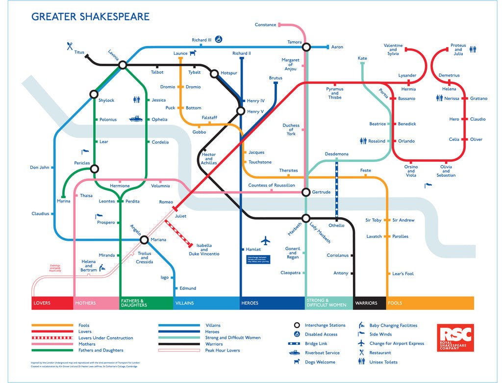 Detail of Greater Shakespeare Map poster by Kit Grover