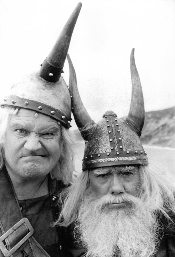 Detail of The Two Ronnies, dressed as Vikings by Associated Newspapers